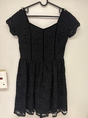 Vintage Ports International Black Lace Dress with Corset Back Sz 10-12